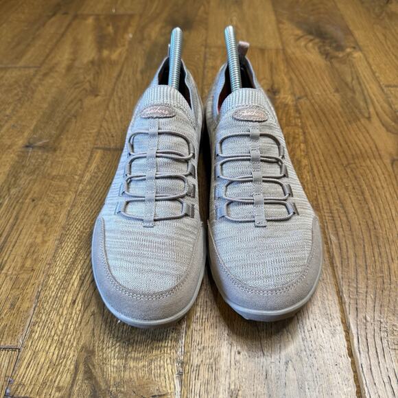 Skechers Empress Happy Fleet Womens Size 9.5 Tan Slip-On Shoes Sneakers 23116 - Picture 3 of 6